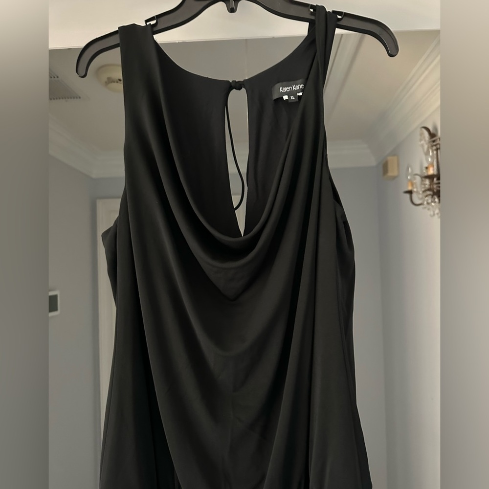 Karen Kane Women's Black Cowl Neck Wide Leg Jumpsuit Size XL EUC - Picture 3 of 5